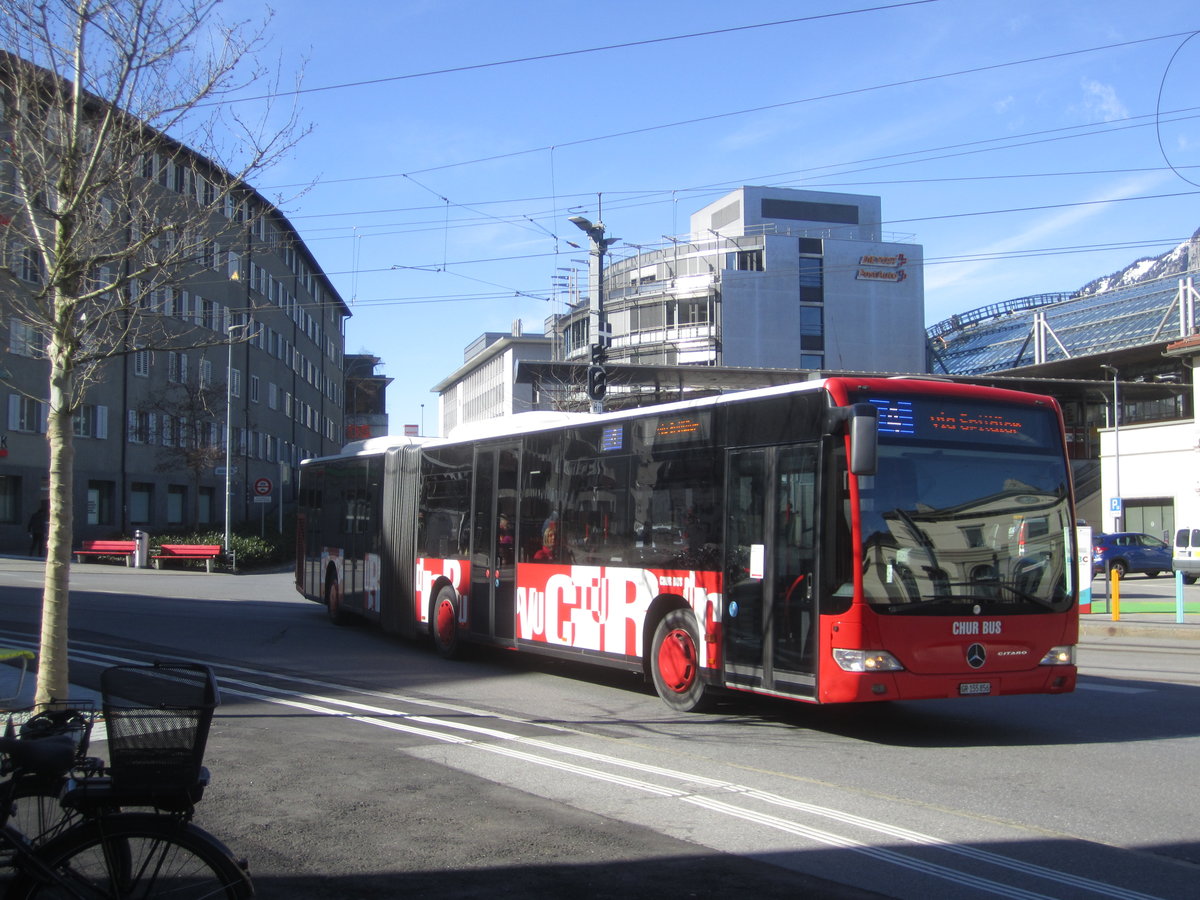 Chur Bus Nr. 56 (Mercedes Citaro Facelift O530G) am 12.3.2020 beim Bhf. Chur