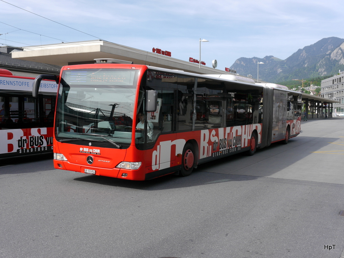 ChurBus - Mercedes Citaro GR 157584 unterwegs vor dem Bahnhof Chur am 07.05.2015