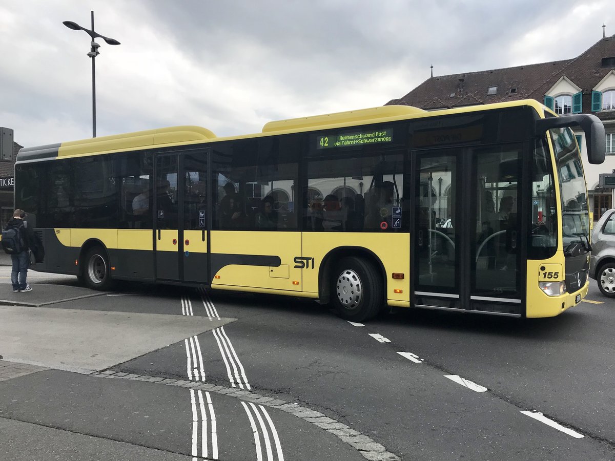 Citaro Facelift LE 155 macht sich am 26.4.18 auf den Weg nach Herrenschwand Post.