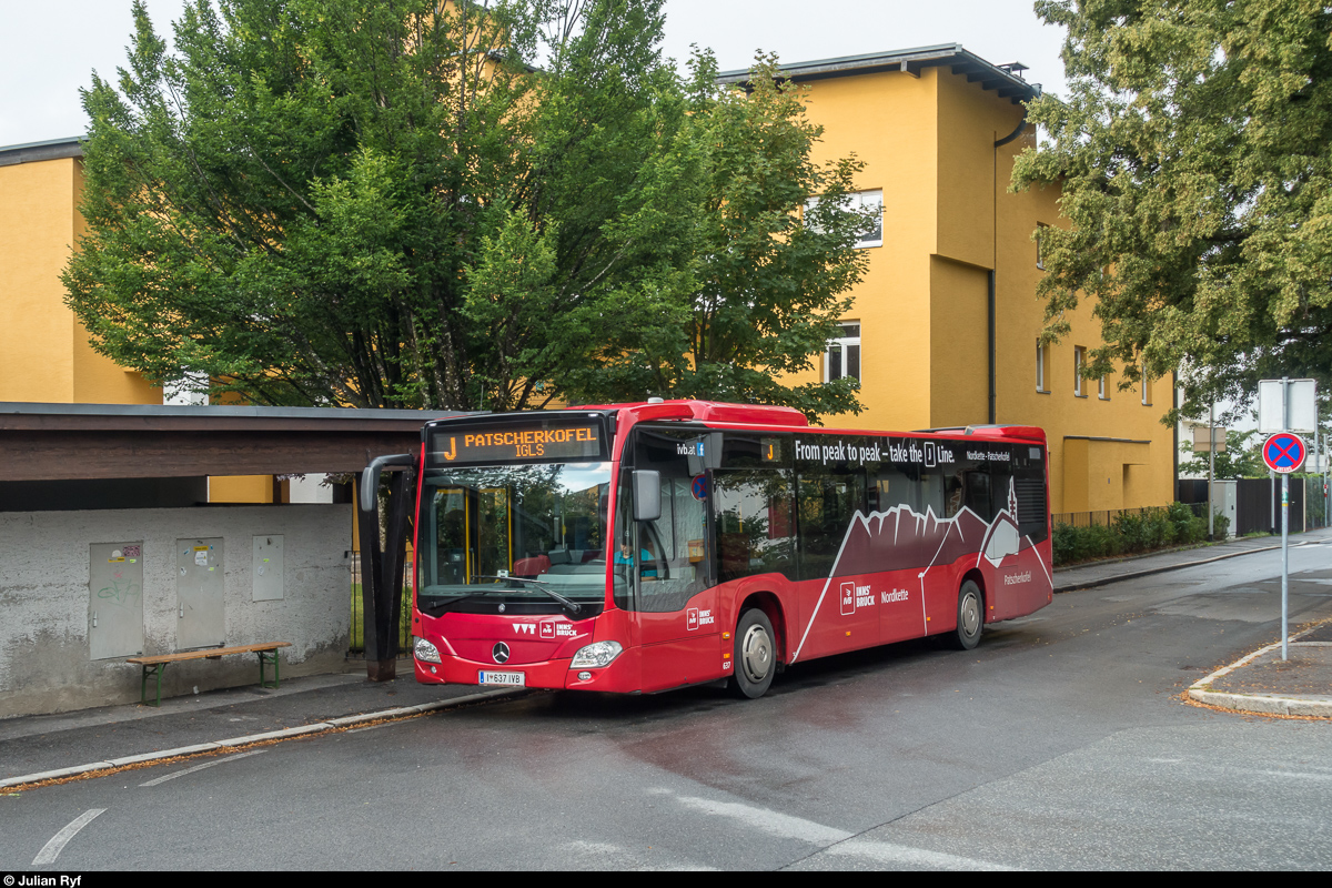 Citaro IVB 637 am 23. Juli 2018 auf der Linie J an der Endstation Hungerburg.