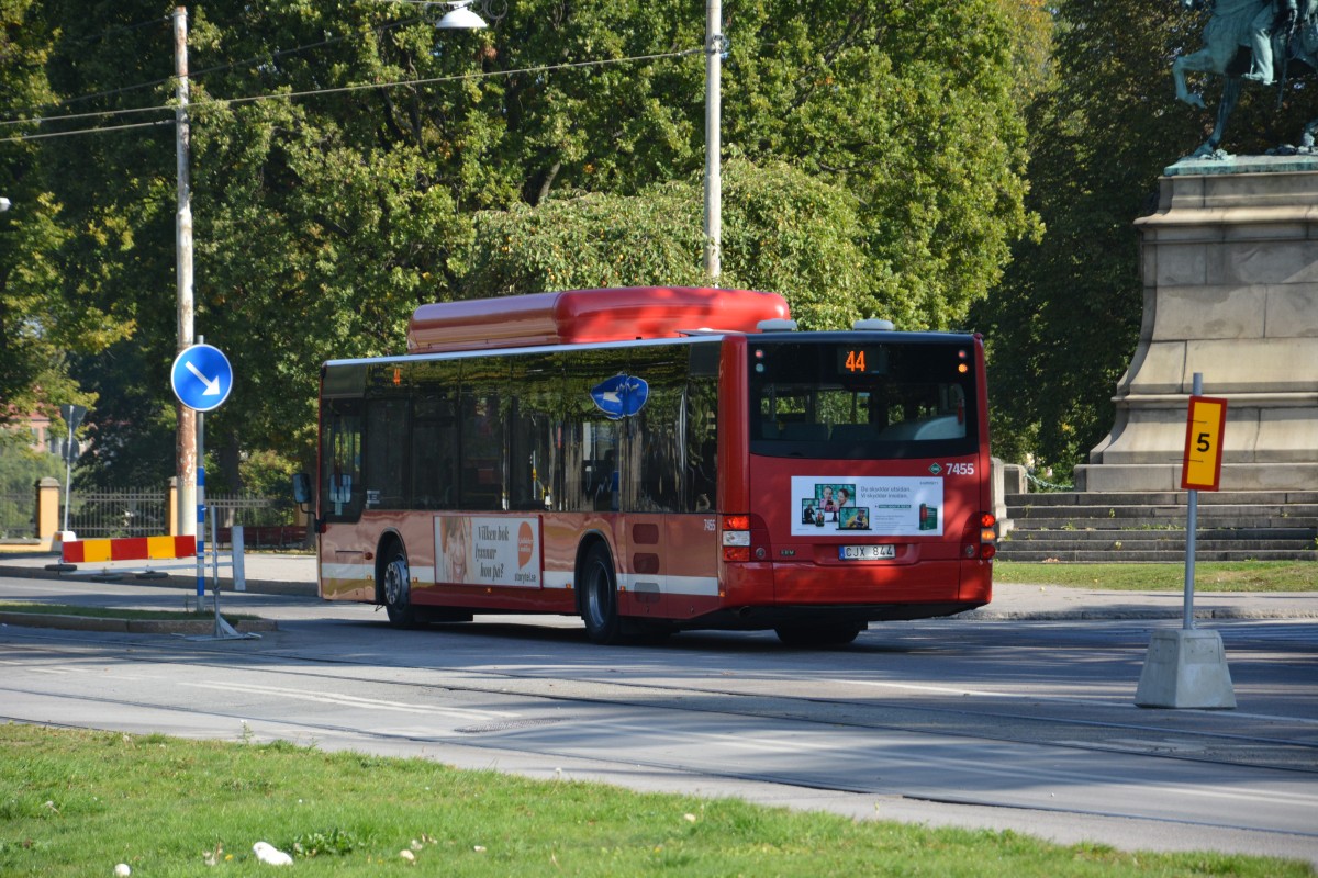 CJX 844 (MAN Lion's City) auf der Linie 44 am 18.09.2014 Stockholm Djurgårdsvägen.
