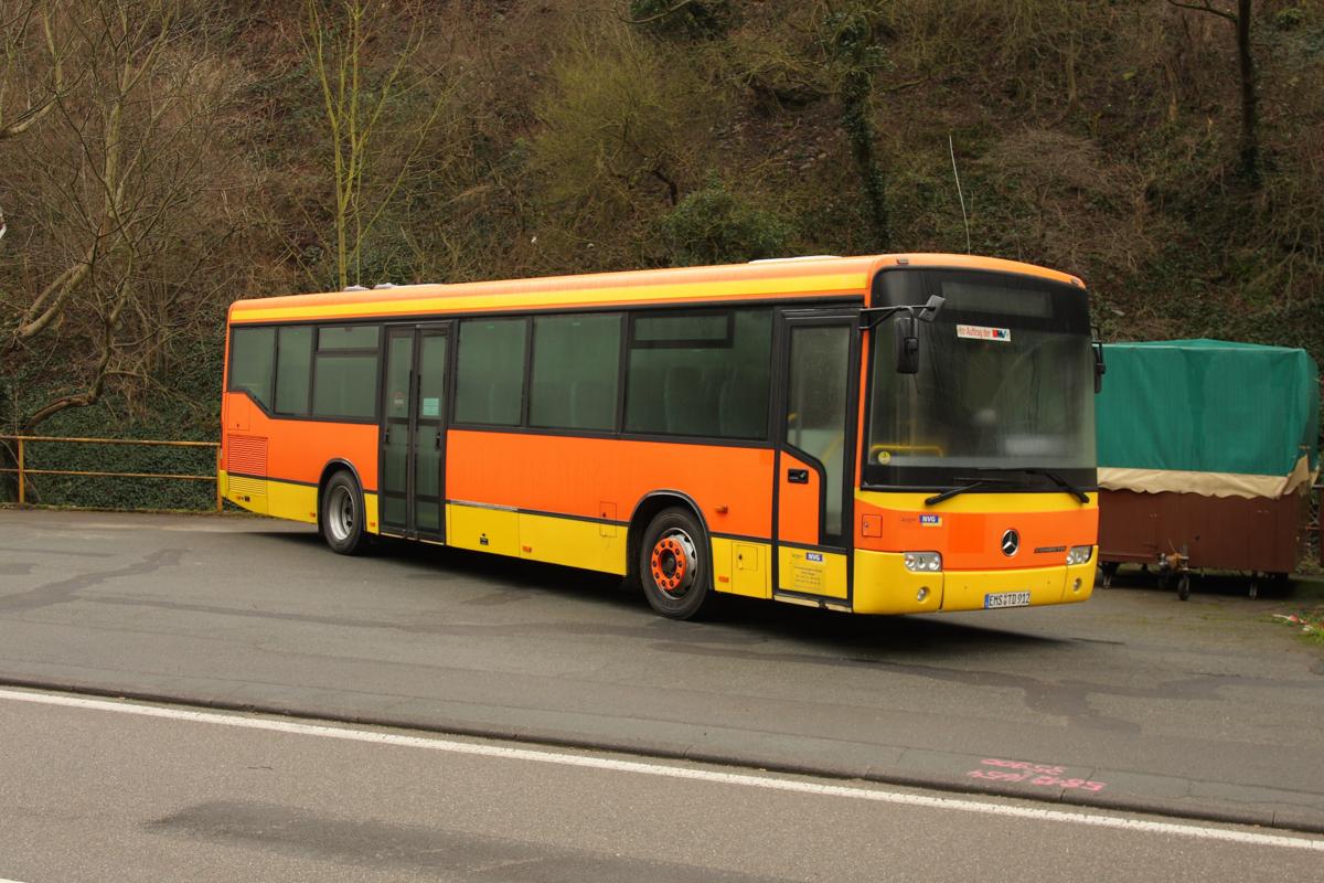 Daimler Benz Conecto Linienbus für die NVG. Fotografiert am 2.2.2014 in Sankt Goarshausen.