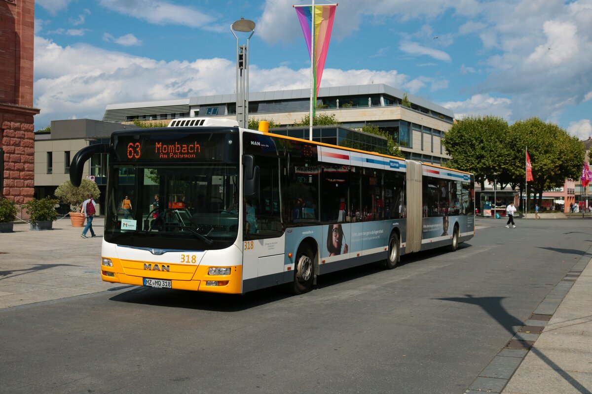 DB Regio Bus Mitte MAN Lions City G Wagen 318 am 10.08.21 am Höfchen