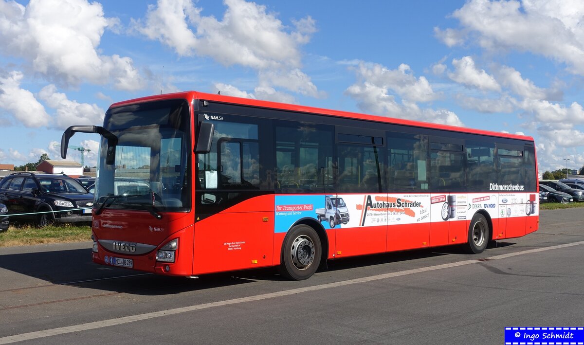 DB Regio Bus Nord (Dithmarschenbus) ~ Wagen 1402 ~ HEI-DB 289 ~ ex. Autokraft, Kiel (Wagen 289 ~ KI-AK 289) ~ Iveco Crossway LE ~ 31.08.2022 in Büsum