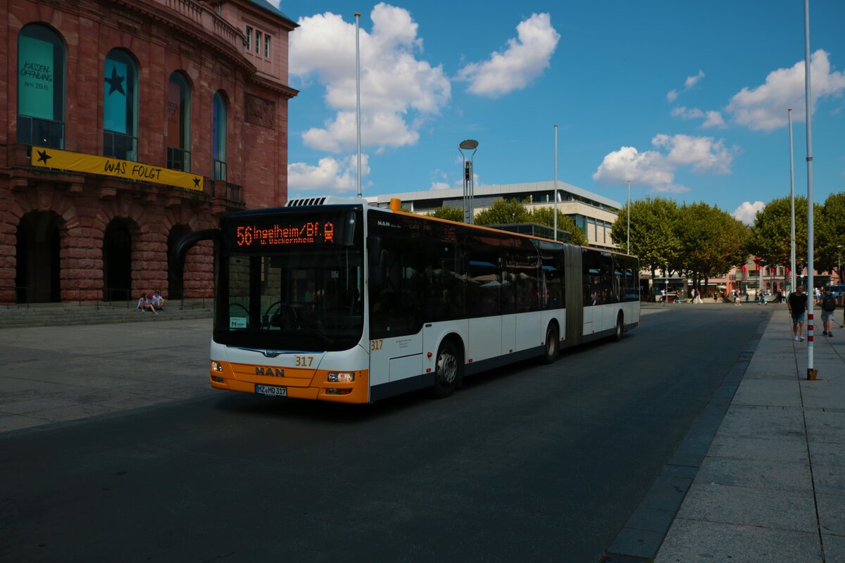 DB Regiobus Mitte MAN Lions City G Wagen 317 am 16.08.22 am Höfchen in der Innenstadt