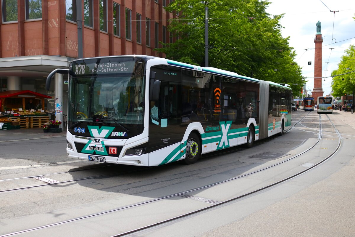 DB Regiobus Mitte MAN Lions City G am 04.05.24 in Darmstadt Innenstadt