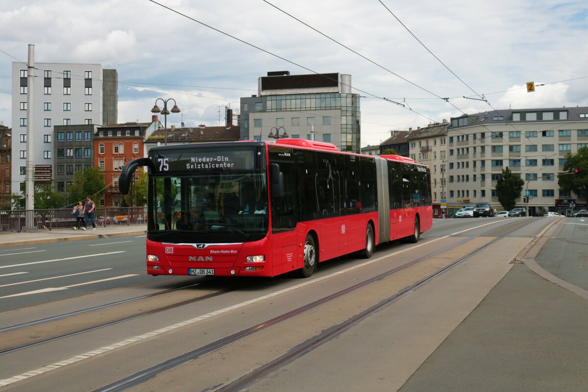 DB Rhein Nahe Bus MAN Lions City G am 10.08.21 am Hauptbahnhof in Mainz