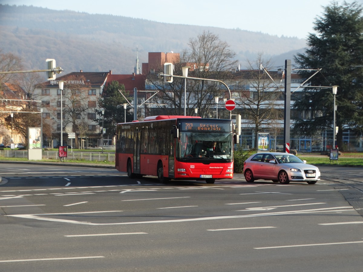 DB Rhein Neckar Bus MAN Lions City am 10.12.15 in Heidelberg