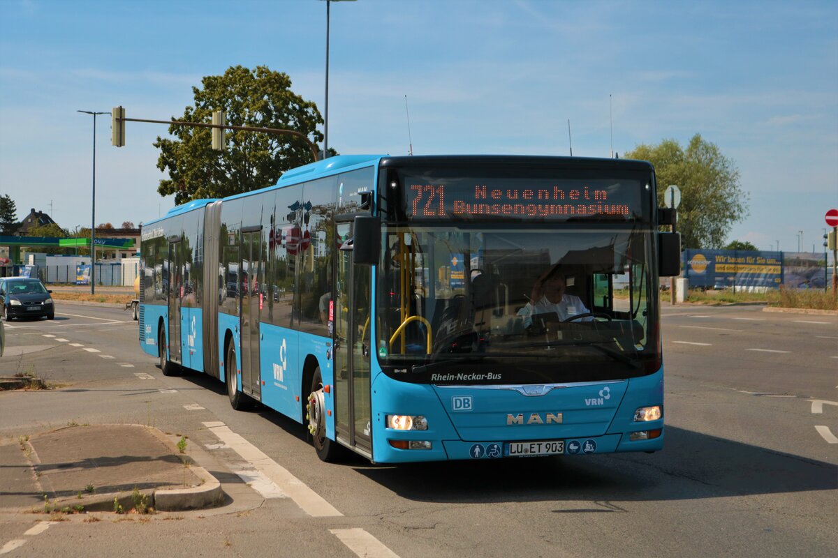 DB Rhein Neckar Bus MAN Lions City am 24.08.22 in Heidelberg