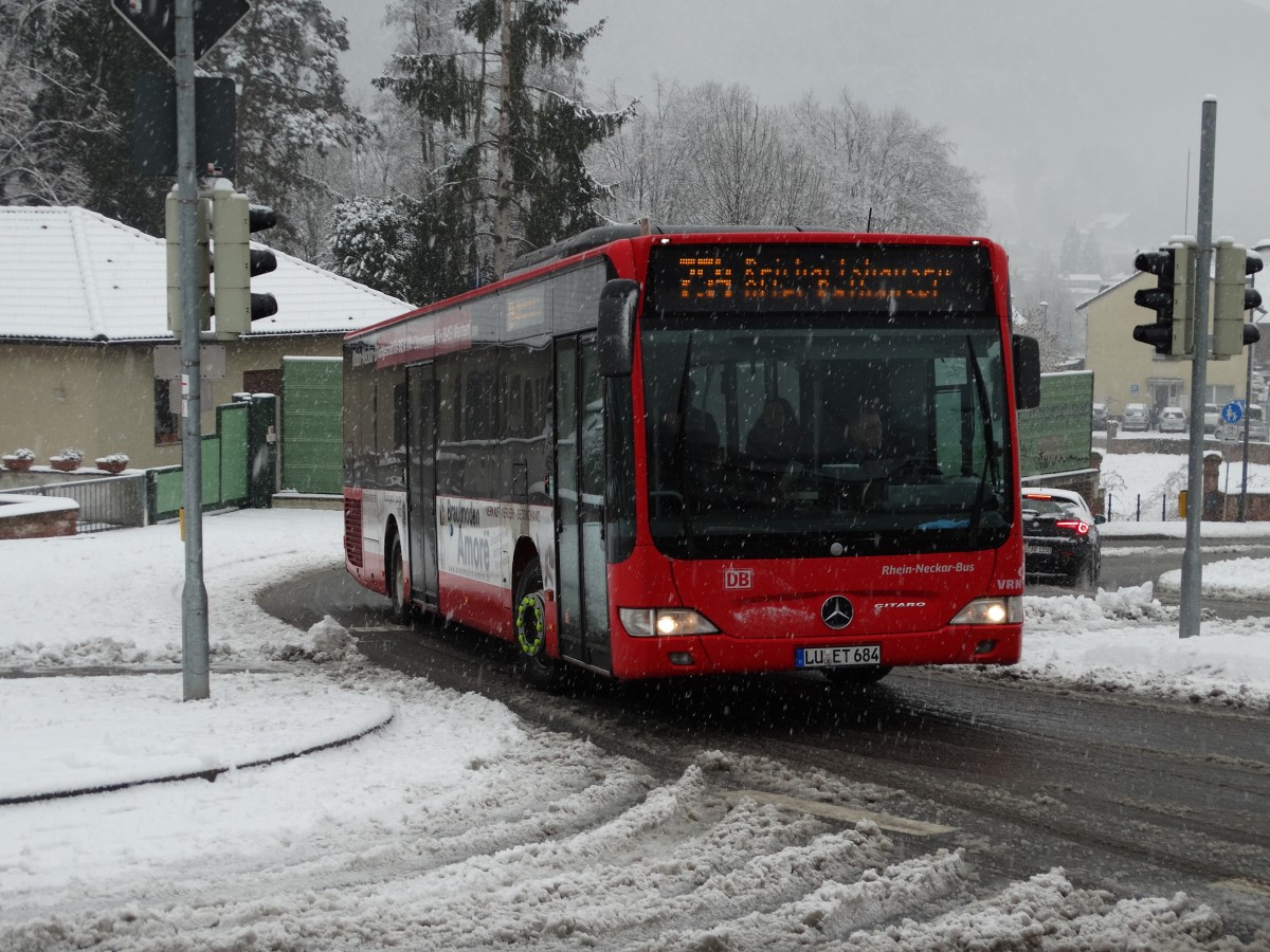 DB Rhein Neckar Bus Mercedes Benz Citaro C1 Facelift am 23.02.15 in Neckargemünd auf der 754