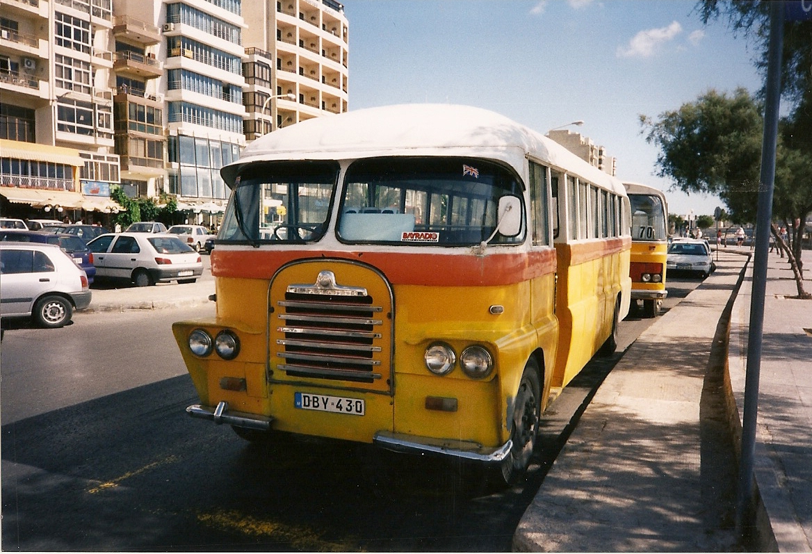 DBY 430
1959 Dodge Forward Control
Schembri B40F
1979; A-1979; Y-1131; Y-0430

Photographed in Sliema, Malta on 20th March 2011.
