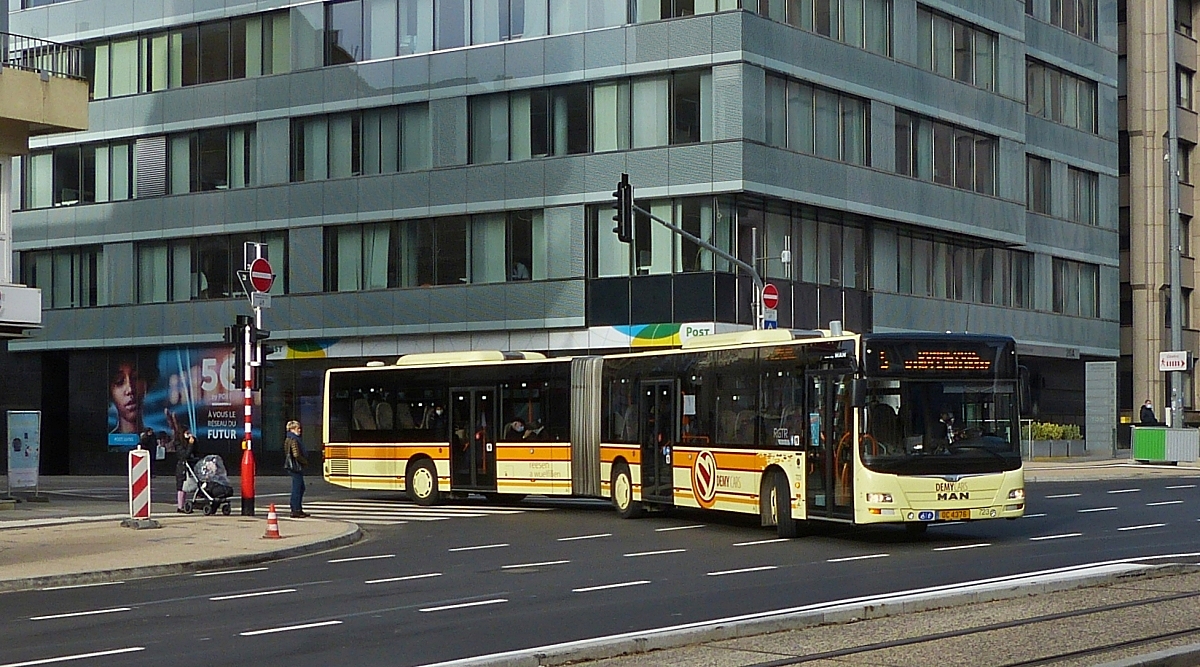 DC 4376, MAN Lion's City von Demy Cars, gesehen in den Straßen der Stadt Luxemburg. 18.11.2020