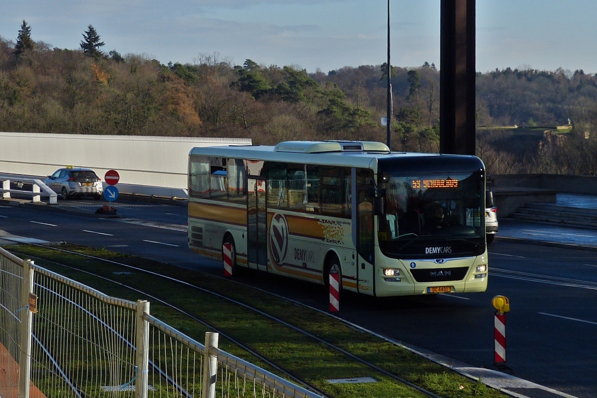 DC 4401, MAN Lion’s Intercity von Demy Cars, aufgenommen in der Stadt Luxemburg  11.12.2018