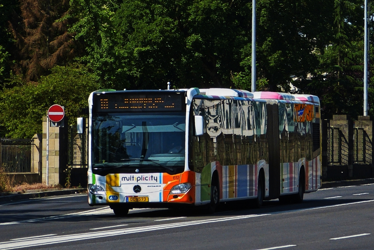 DC 9573, Mercedes Benz Citaro vom VDL, unterwegs in den Straßen der Stadt Luxemburg. 10.07.2019