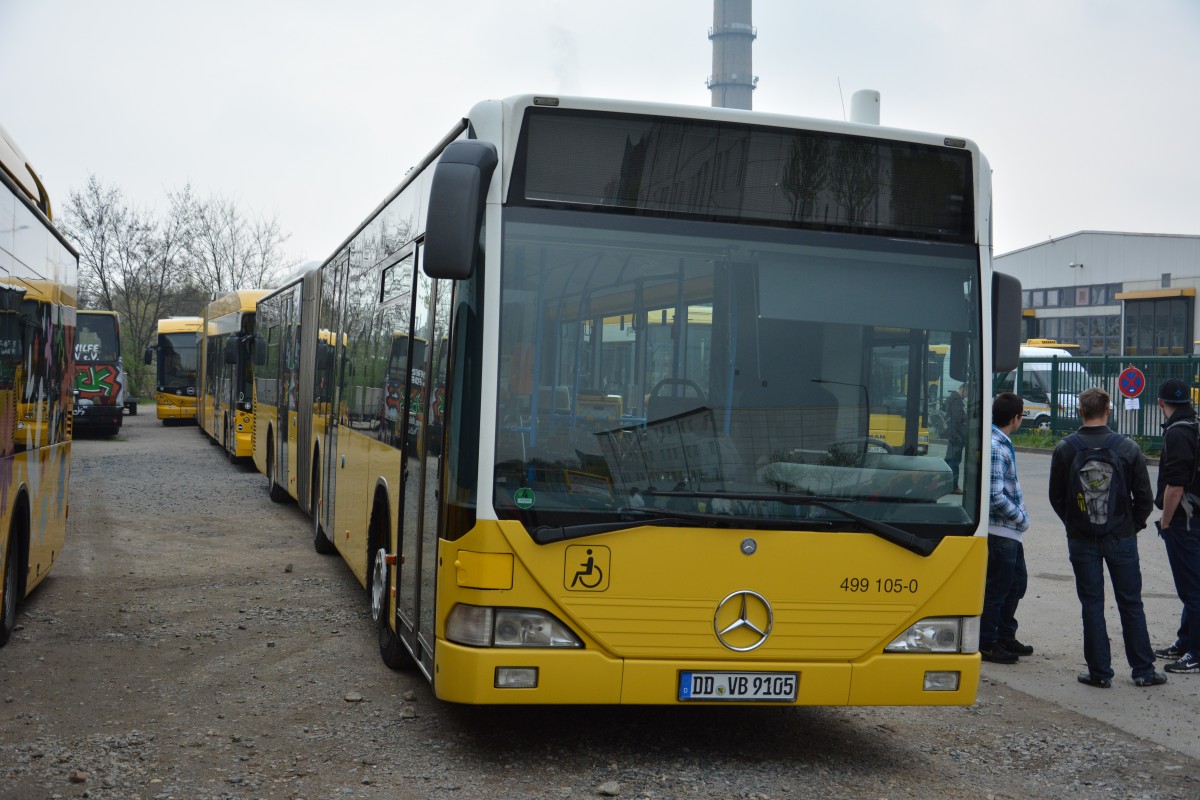 DD-VB 9105 (499105-0) vom sieht aus wie ein EX SSB Bus aus Stuttgart. Aufgenommen am 06.04.2014 Dresden Gruna.