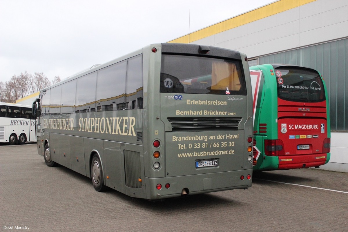 Der einzige Bus der Firma Erlebnisreisen Brückner (Temsa Safari) in Berlin auf dem Gelände von NeoMan Spandau. 16.03.2014