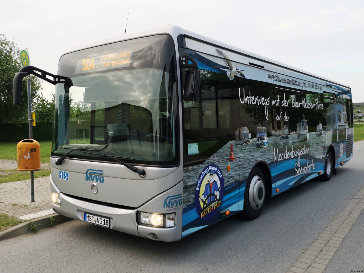 Der Fahrerarbeitsplatz eines Irisbus Crossway der MVVG in Neuenkirchen am 31.05.2019