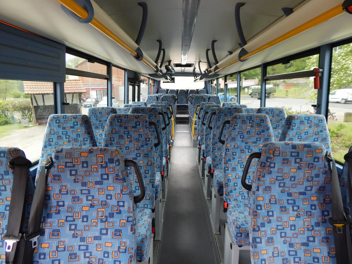 Der Fahrgastraum eines Irisbus Crossway der MVVG in Burg Stargard am 18.05.2019