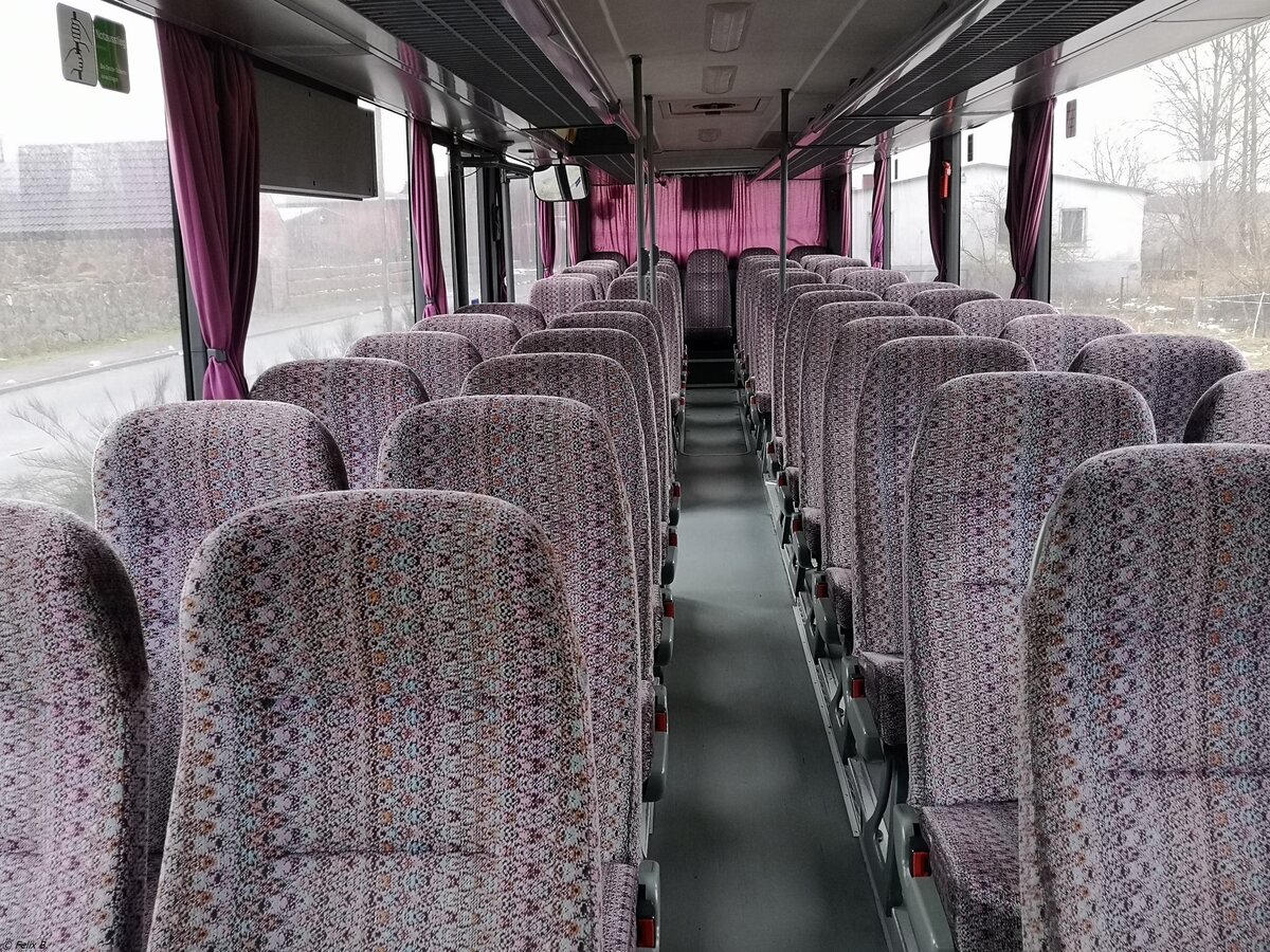 Der Fahrgastraum eines Setra 315 UL der MVVG in Bredenfelde am 14.01.2021