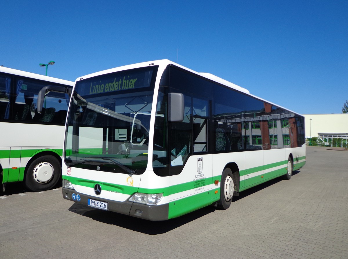 Der PM-E 216 vom Typ MB O 530 II Citaro Ü in Bad Belzig, Seedoche am 16.05.14 