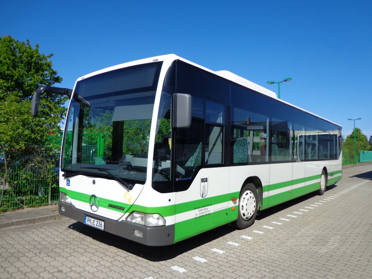 Der PM-E 236, ein MB O 530 (Citaro) Ü Baujahr 2003 in Bad Belzig, Seedoche am 16.05.14