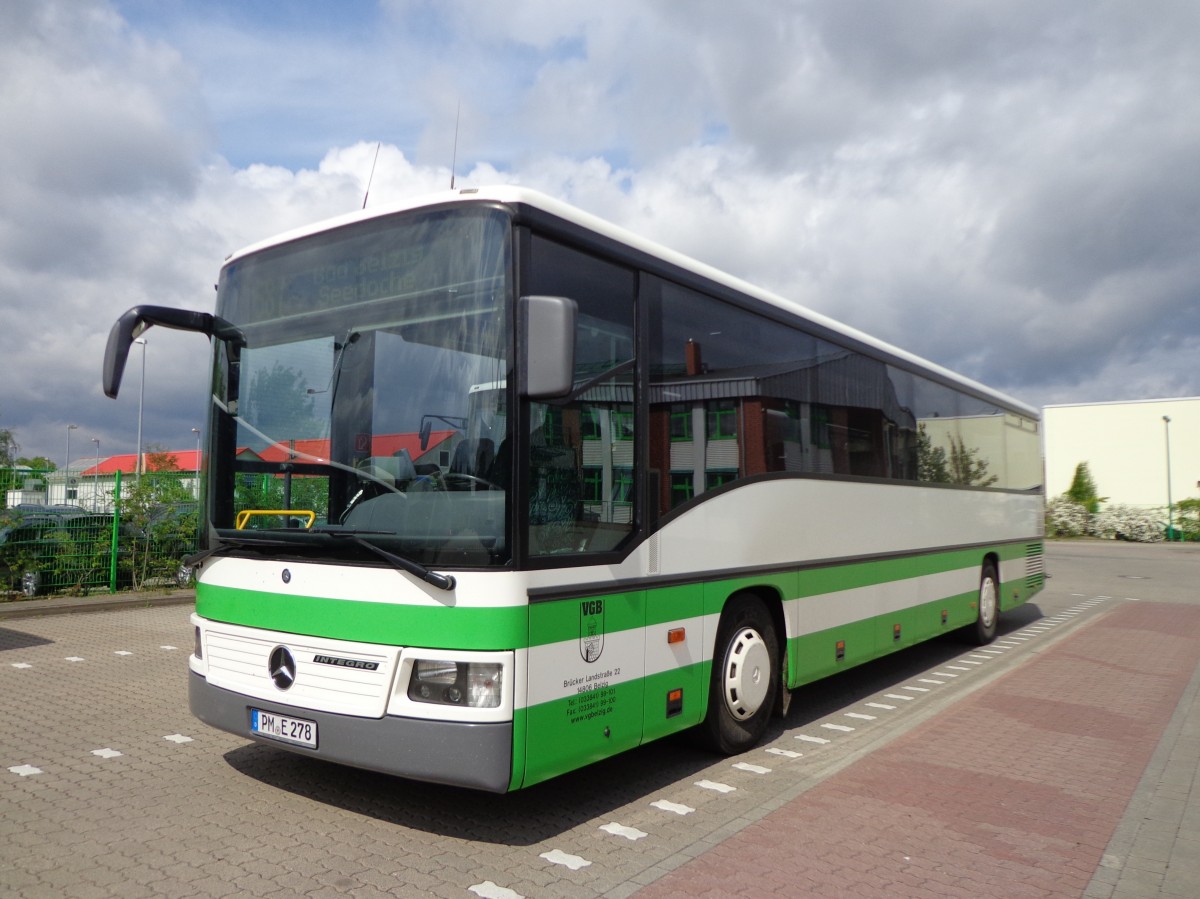 Der PM-E 278, ein MB O 550 (Integro) Baujahr 2005 in Bad Belzig, Seedoche am 09.05.14