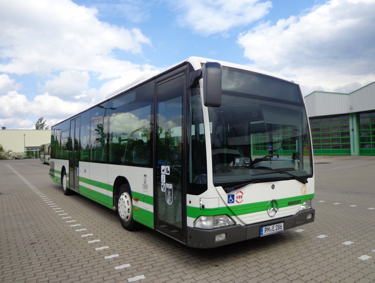 Der PM-E 286, ein MB O 530 (Citaro) Ü Baujahr 2003 in Bad Belzig, Seedoche am 07.05.14