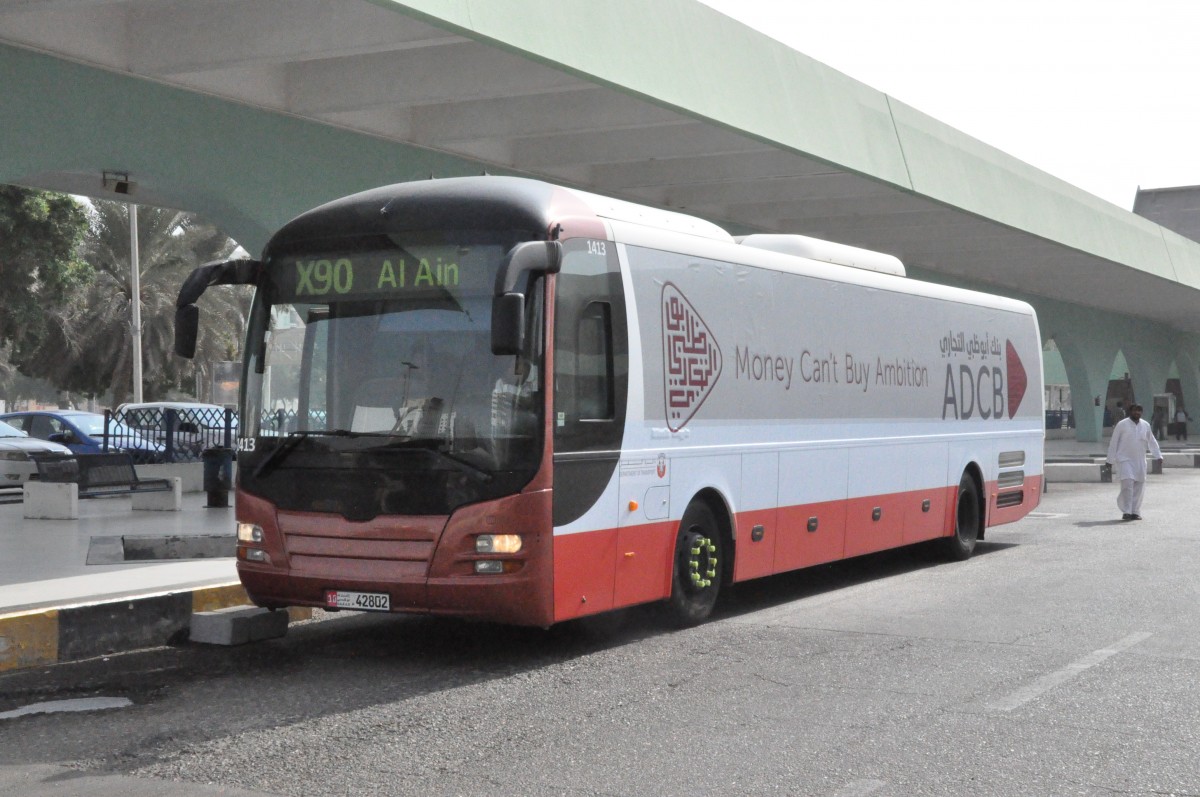DOT, Abu Dhabi. MAN Lion's Regio (Nr.1413) in Abu Dhabi, Al Wahda Bus Station.