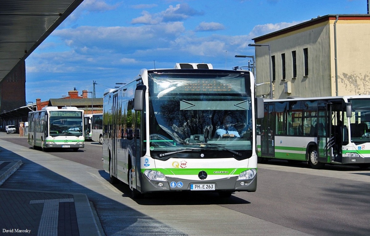 Ein Citaro C2 Ü der VGBelzig am 16.04.2014 in Brandenburg an der Havel (ZOB) die Verkehrsgesellschaft Belzig verfügt über eine der modernsten Busflotten im Land Brandenburg.