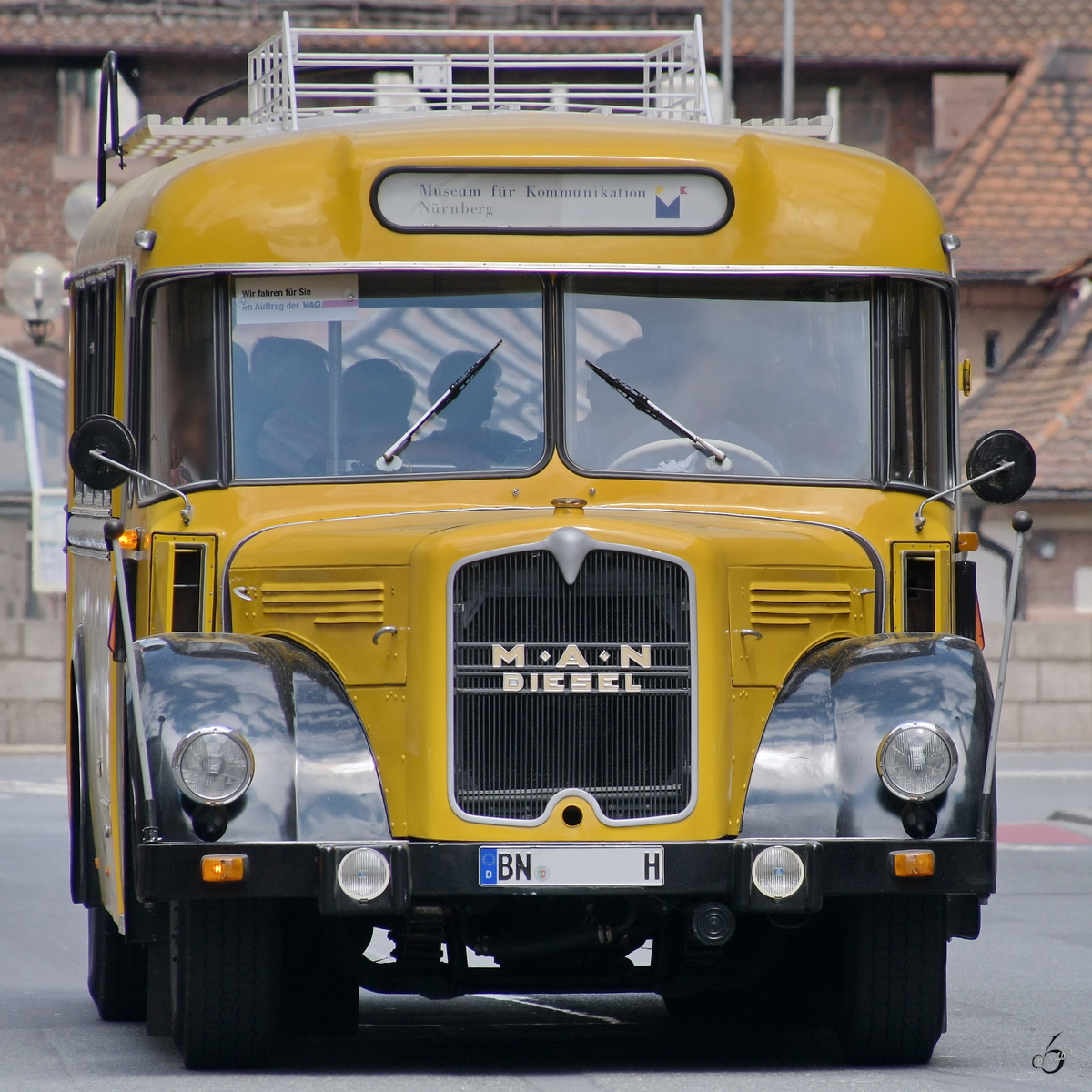 Ein historischer Postbus von MAN auf Tour. (Nürnberg, Mai 2019)