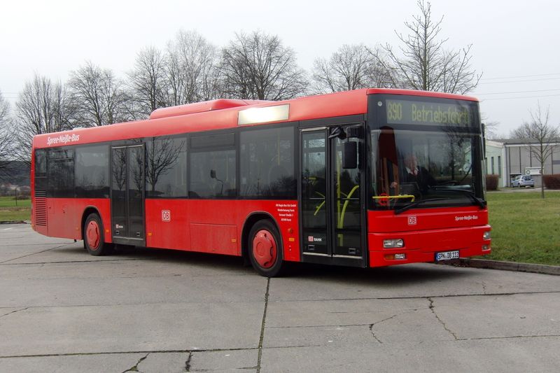 Einsatz bei (DB Regio Bus) Spree-Neiße-Bus (SNB)  auf Linie 890, Stadtlinie Guben, Guben Schwimmhalle, 08.01.2015