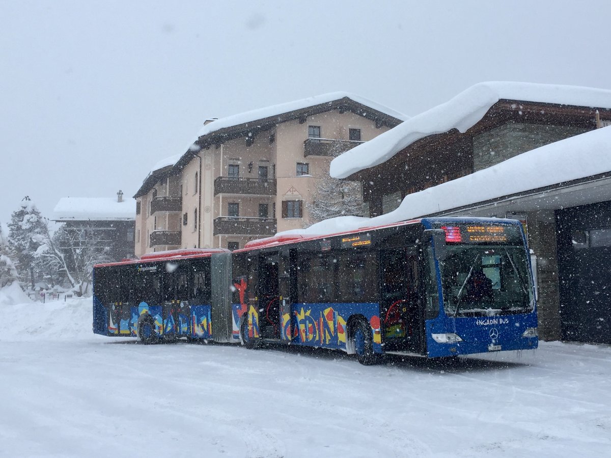 Engadin Bus, St.Moritz. Mercedes-Benz Citaro II G (GR 156'997) in Maloja, Posta. (28.12.2020)
