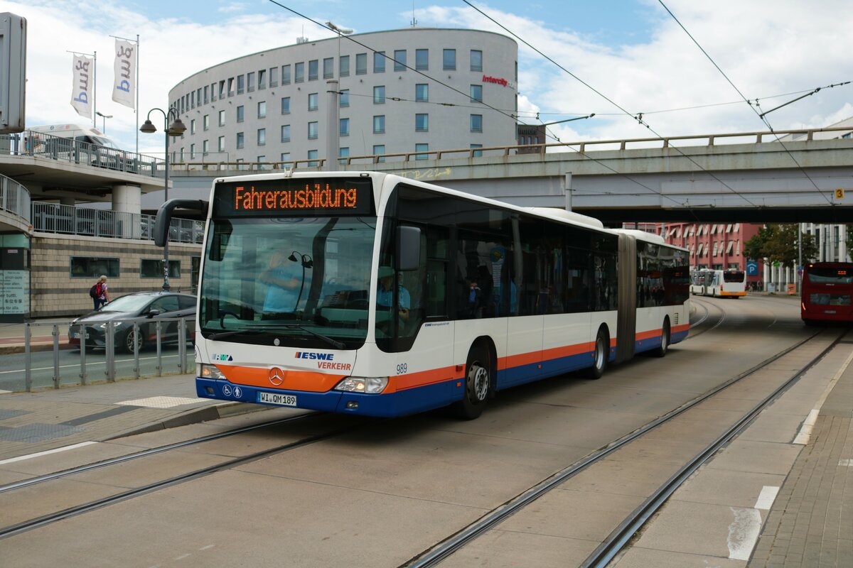 ESWE Verkehr Mercedes Benz Citaro 1 Facelift G Wagen 989am 10.08.21 am Hauptbahnhof in Mainz