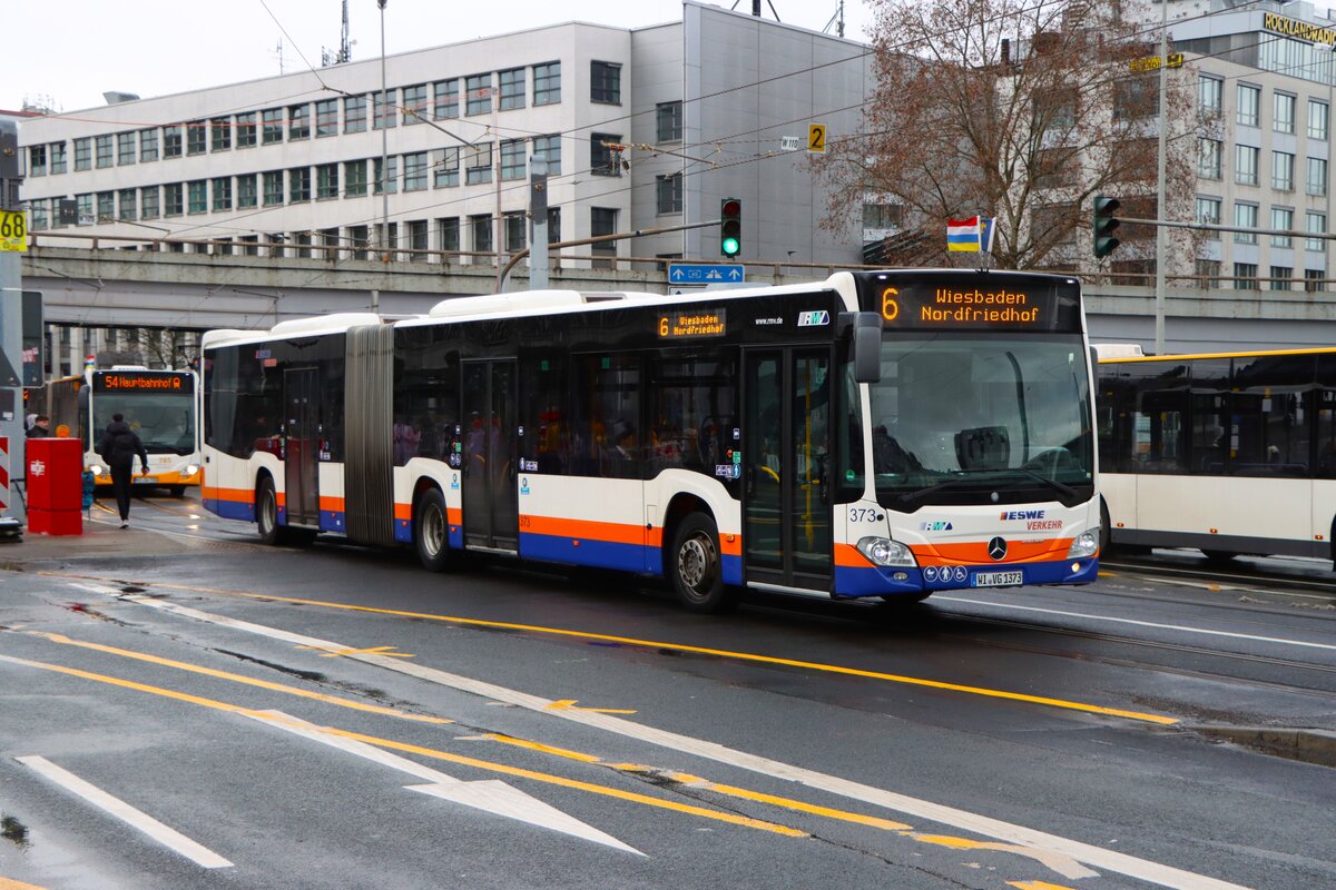ESWE Verkehr Mercedes Benz Citaro 2 G Wagen 373 am 16.02.26 in Mainz Hauptbahnhof