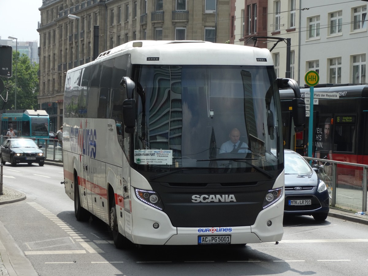 EuroLines Scania Reisebus am 12.07.14 in Frankfurt am Main  