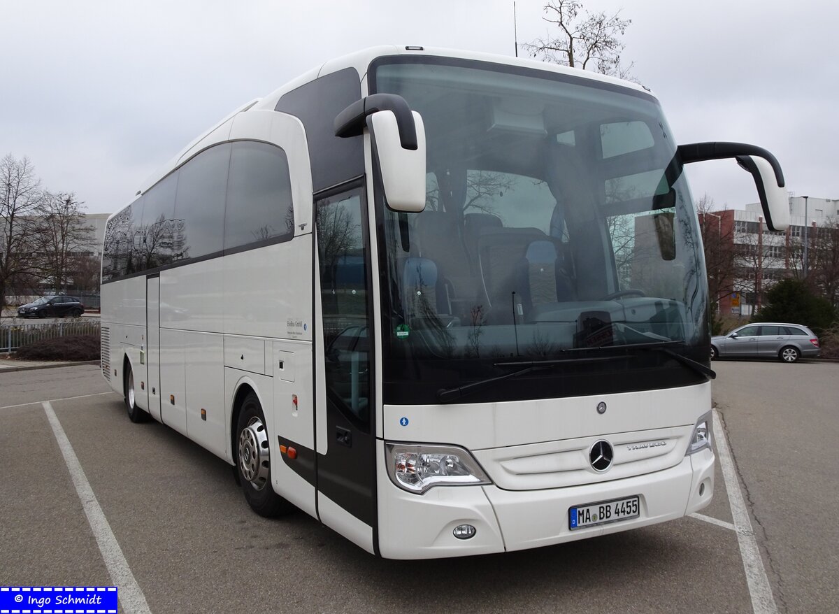 EvoBus aus Mannheim ~ MA-BB 4455 ~ Mercedes Benz Travego II RHD ~ 14.01.2018 in Sindelfingen