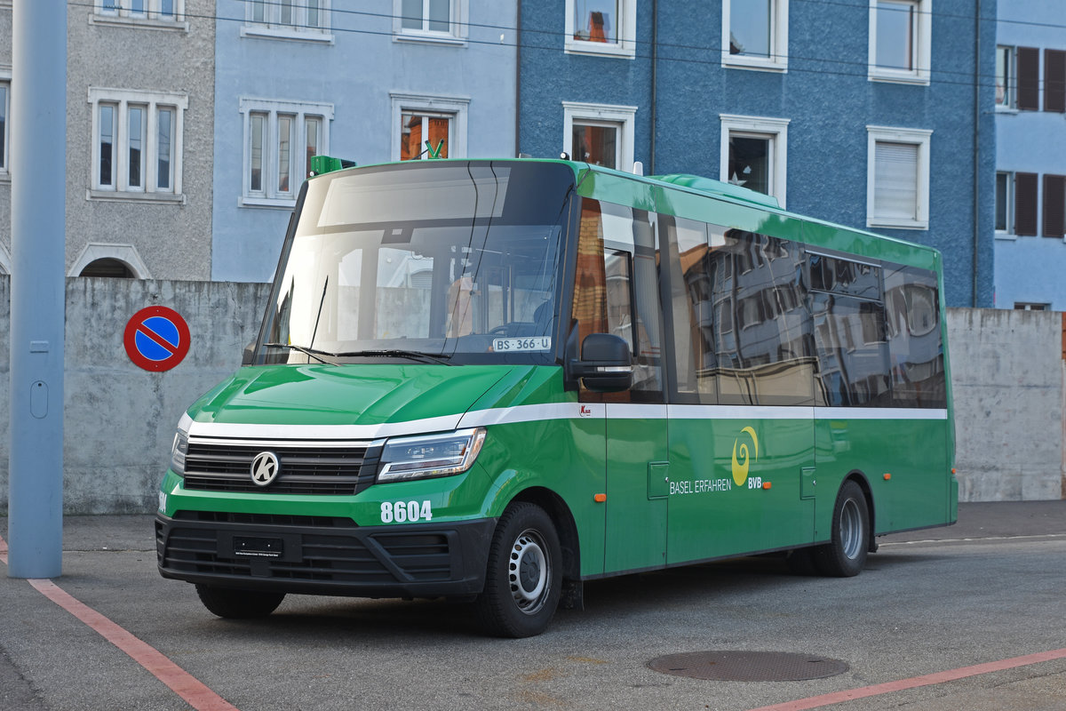 Fabrikneuer K Bus 8604 steht auf dem Hof des Depots Wiesenplatz.. Die Aufnahme stammt vom 22.01.2019.
