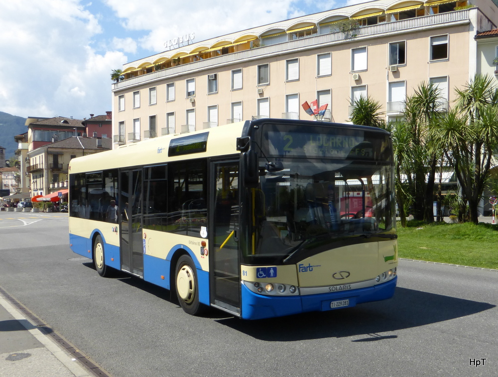 FART - Solaris Nr.81  TI 229281 unterwegs in Locarno am 23.08.2014