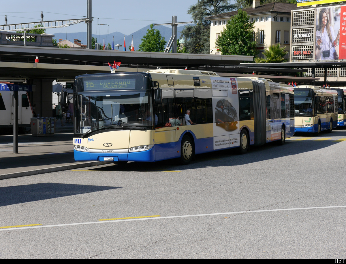 FART - Solaris Urbino Nr.6  TI 54806 unterwegs in Locarno am 31.07.2020