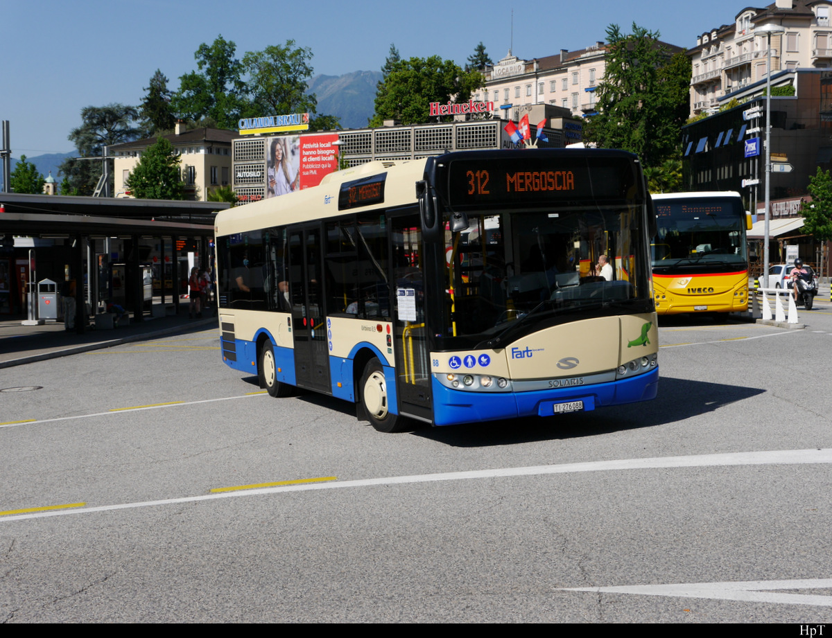 FART - Solaris Urbino Nr.88  TI 276088 unterwegs in Locarno am 31.07.2020