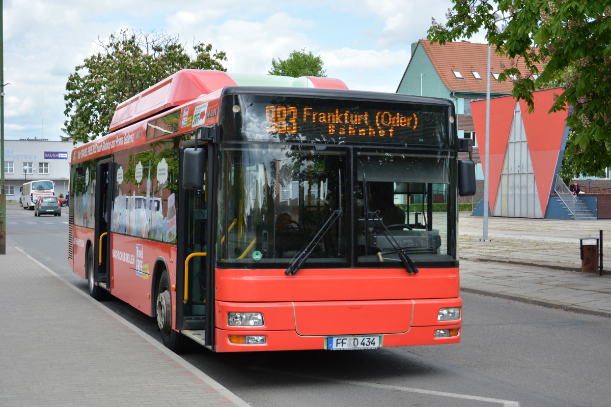 FF-O 434 auf der Linie 983. Aufgenommen am 10.05.2014 Slubice Polen.