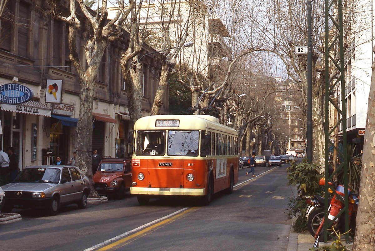 FIAT-Trolleybus 1417 im März 1987 in San Remo