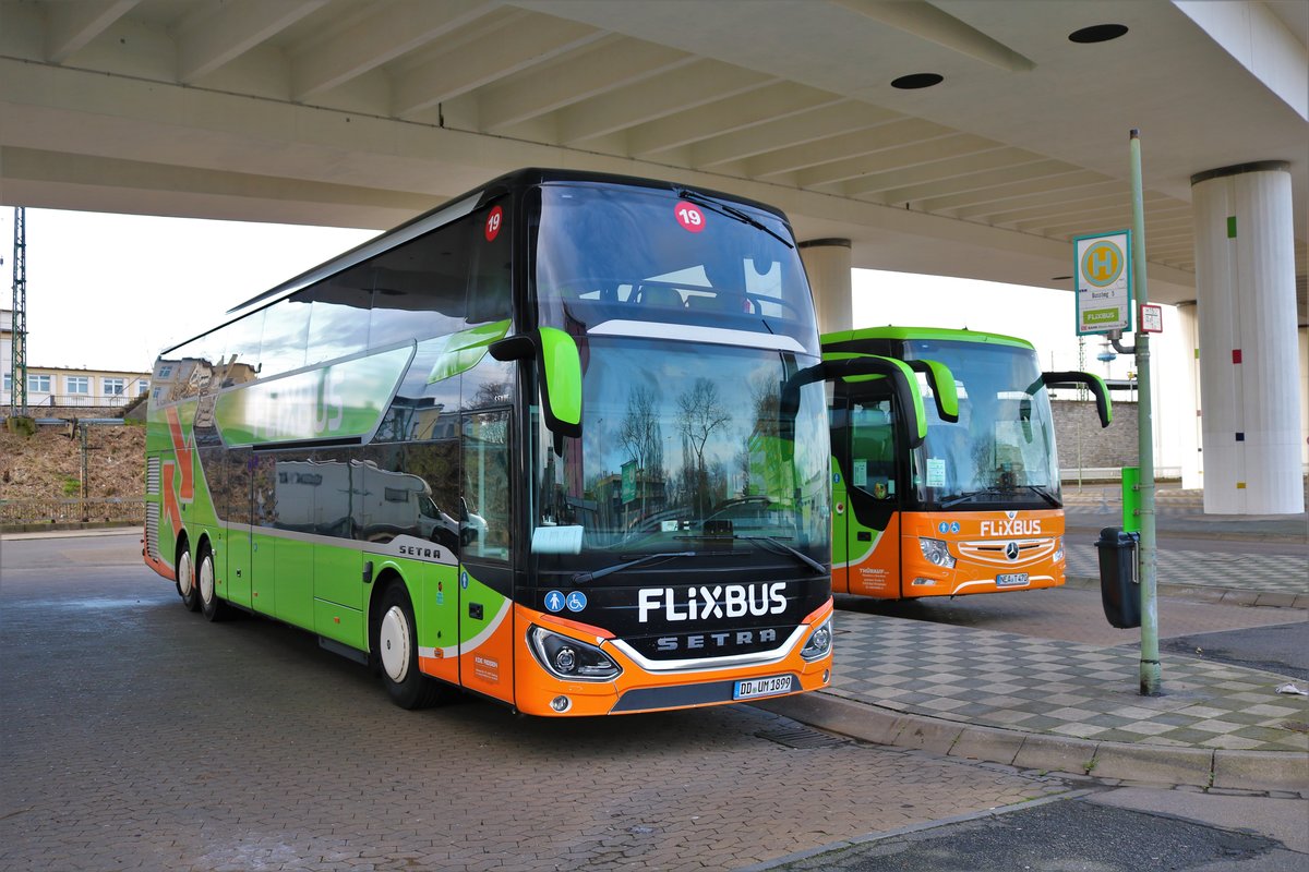 FlixBus Setra 5000 am 01.03.20 in Ludwigshafen Hbf 