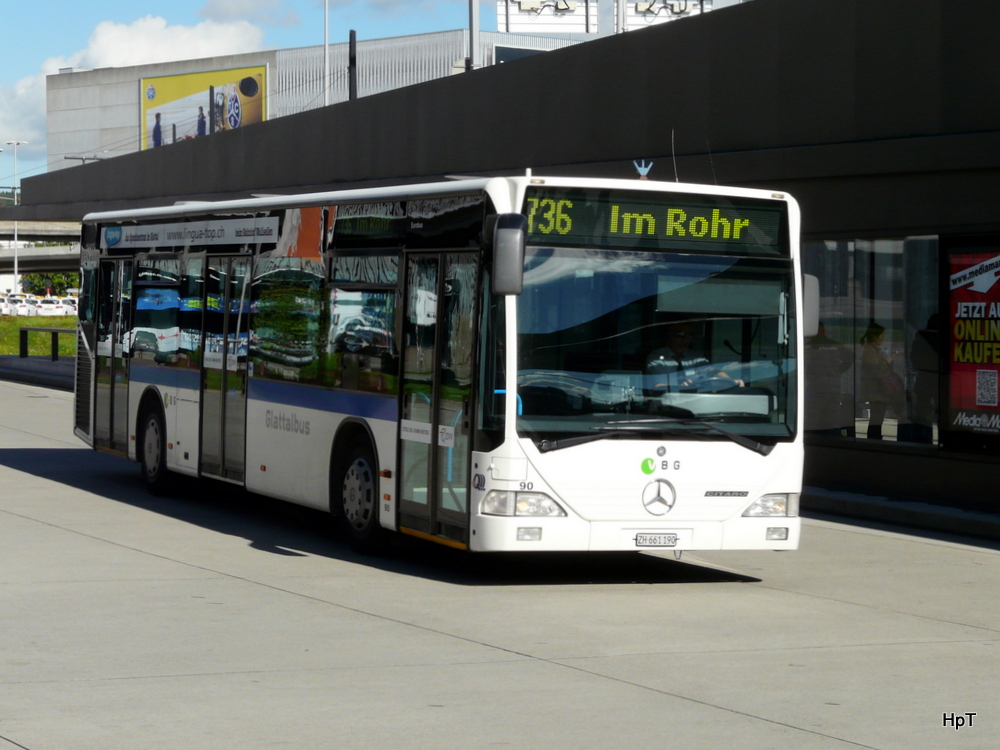 Glattalbus - Mercedes Citaro  Nr.90  ZH  661190 unterwegs auf der Linie 736 beim Flughafen Zrich am 17.10.2013