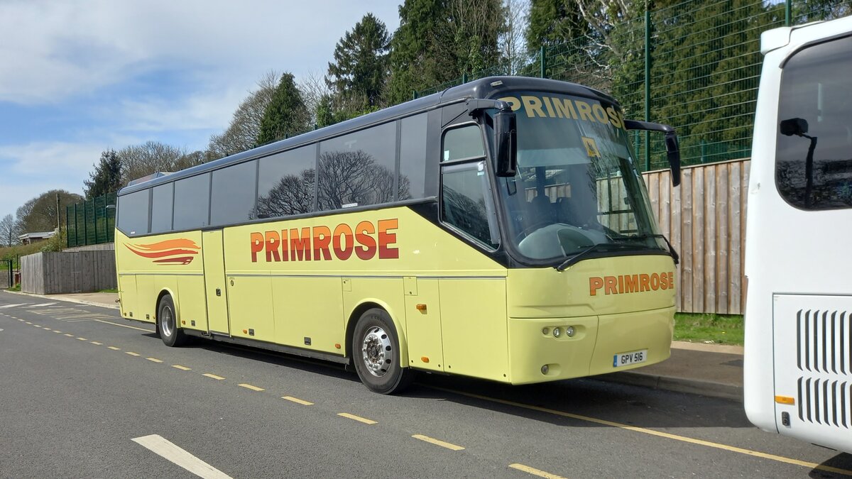 GPV 516
2004 Bova Futura Classic

New to TGT Holidays, Haltwhistle, Northumberland, UK, registered UK04 TGT.
Photographed in Haydon Bridge, Northumberland, before operating a school run.
Photo dated 11th April 2025.