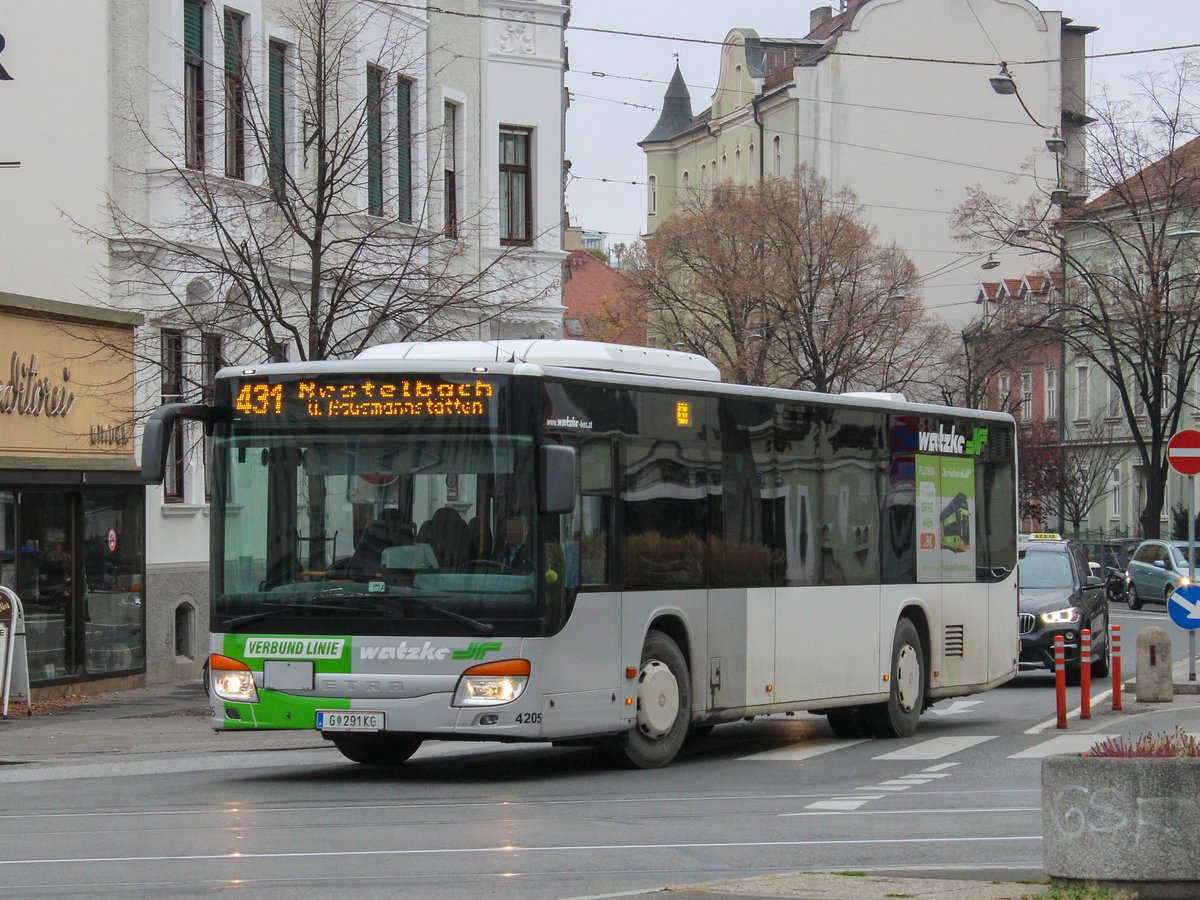 Graz. Setra S415 NF als Linie 431 am Dietrichsteinplatz.