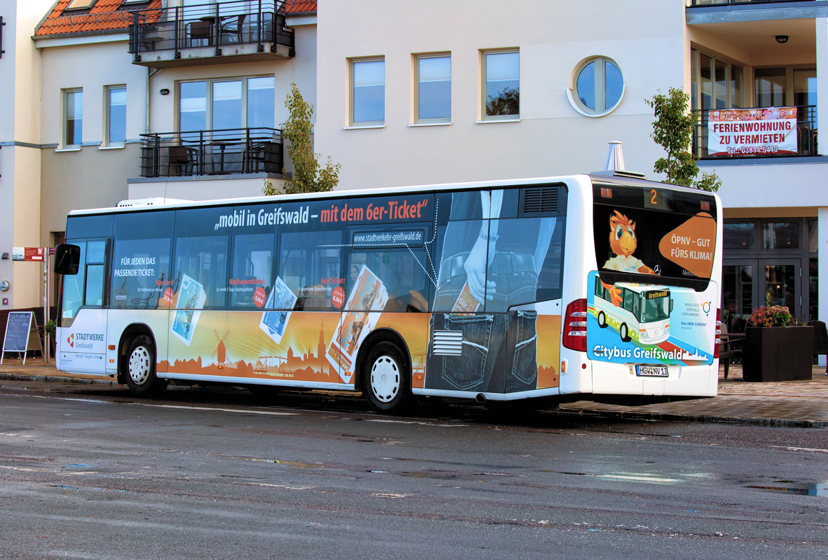 Greifswalder Stadtbus MB Citaro  im Stadtteil Wieck. - 25.09.2014