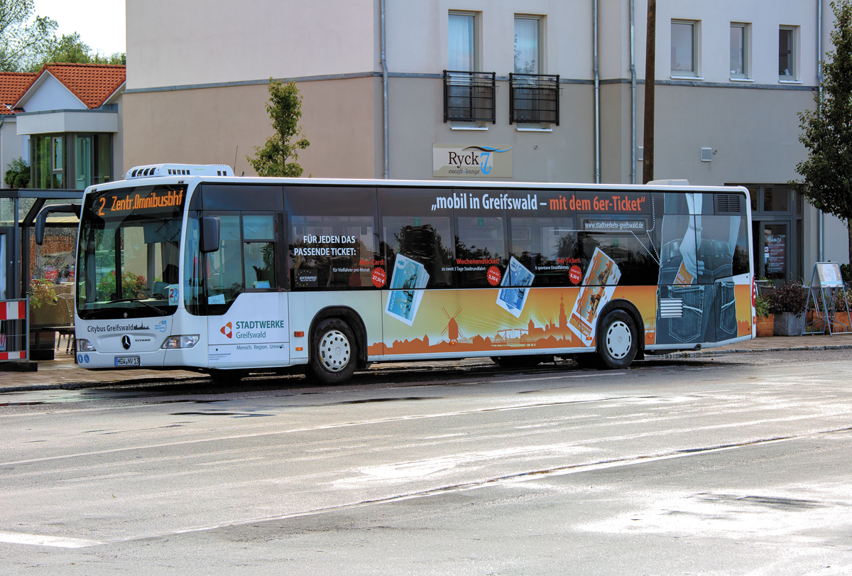 Greifswalder Stadtbus MB Citaro  im Stadtteil Wieck. - 25.09.2014