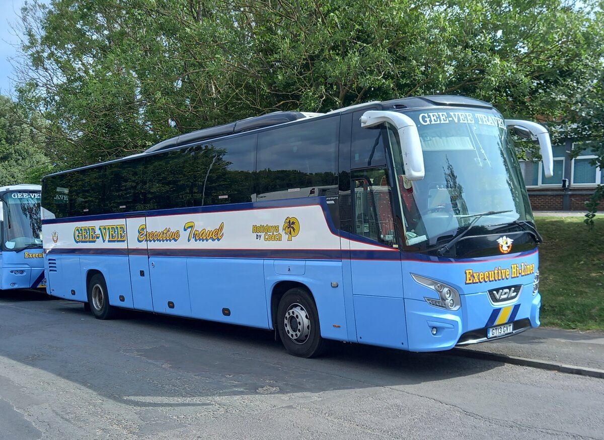 GT13 GVT
2013 VDL Futura 2
VDL C59Ft
Gee-Vee Travel, Barnsley, Yorkshire, UK.

New to London Travel, West Drayton, Middlesex, UK and originally registered YD63 FFX.
Photographed on 24th August 2024 at Fairfield Way, Whitby, North Yorkshire, UK.