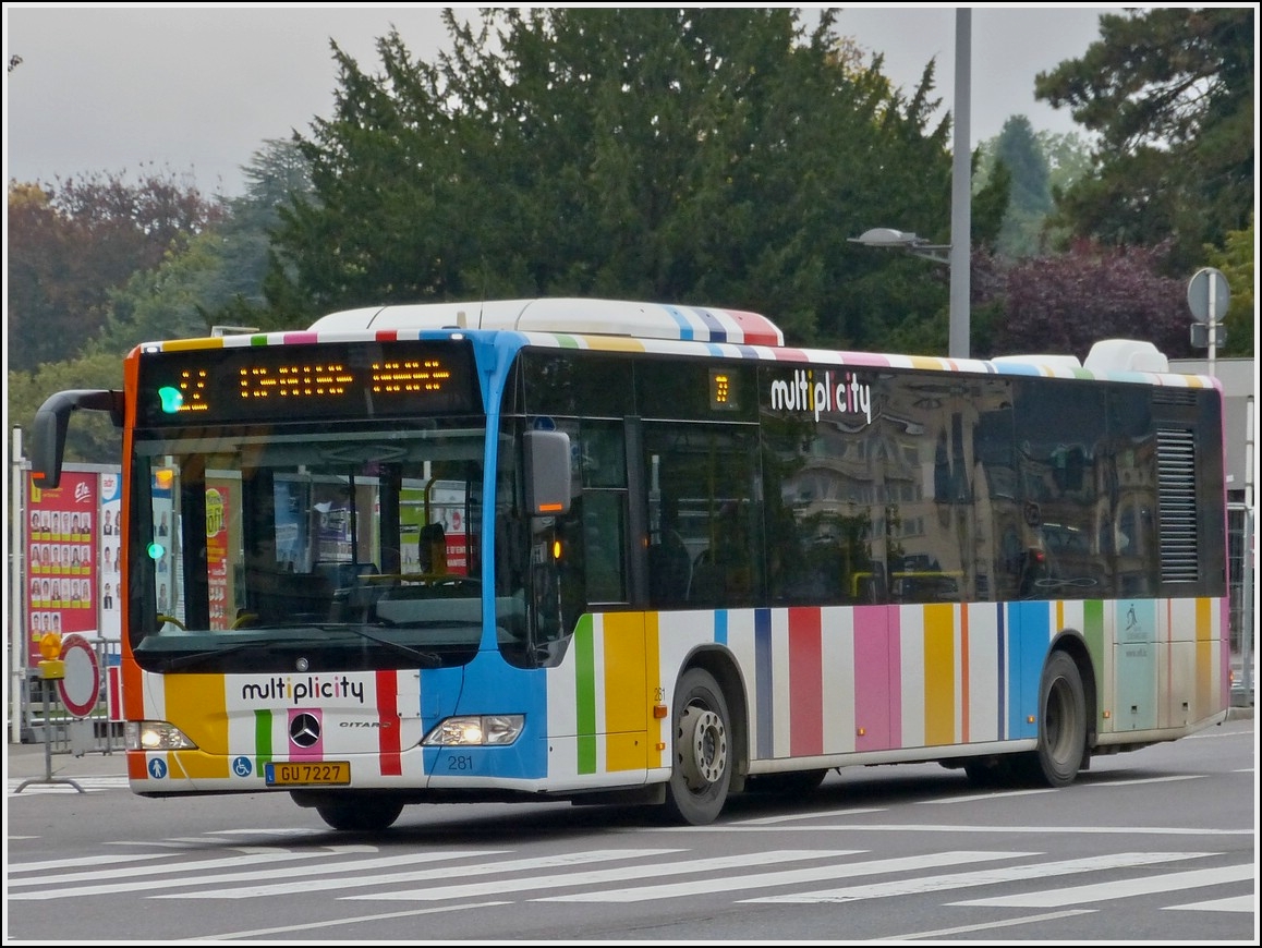 (GU 7227) Mercedes Benz Citaro aufgenommen in den Straen der Stadt Luxemburg am 12.10.2013.